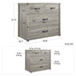 Nova 4 Drawer Storage Dresser with Leather Drawer Pulls - Gray Oak