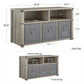 Nova Multipurpose Storage Bench with Metal Accents - Gray Oak