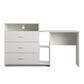 Rebel 3 in 1 Media Dresser with Side Storage and Desk - White