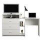 Rebel 3 in 1 Media Dresser with Side Storage and Desk - White