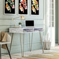 Athena Computer Desk with Storage - White marble