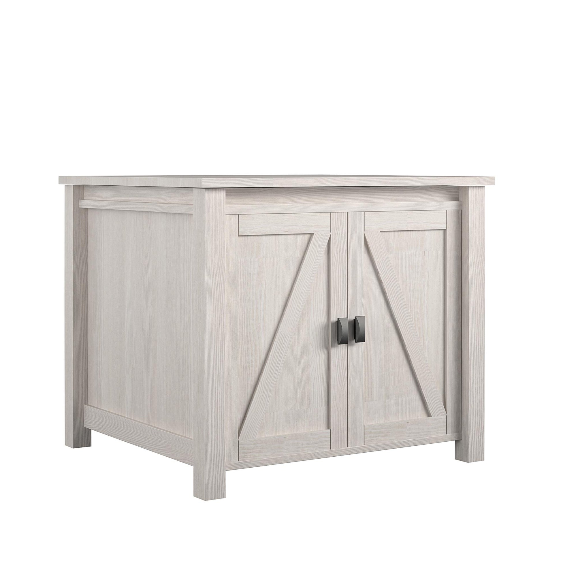 Farmington Rustic Farmhouse Litter Box Enclosure for Cats - Ivory Pine