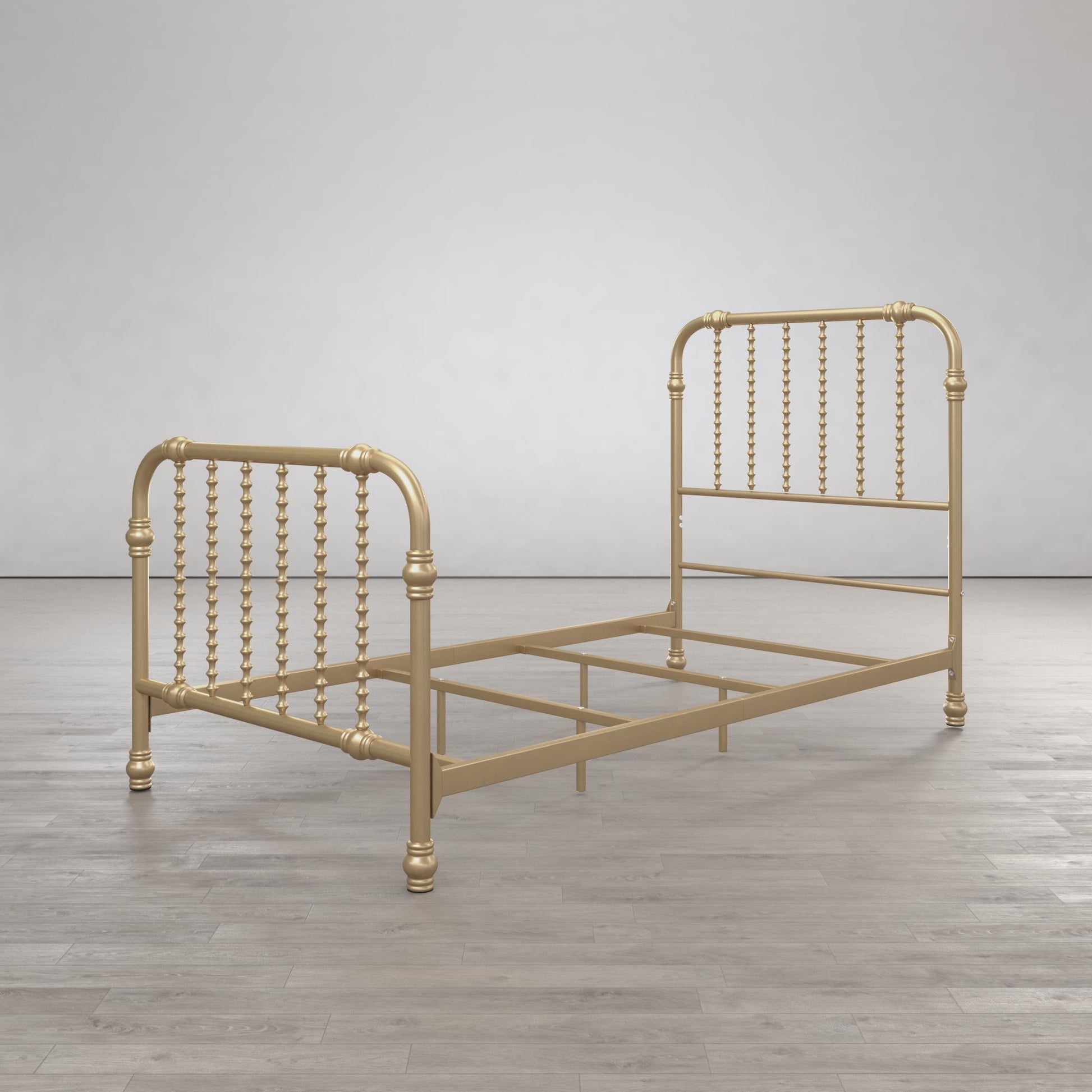 Monarch Hill Wren Metal Bed with Curved Scrollwork Design - Gold - Twin
