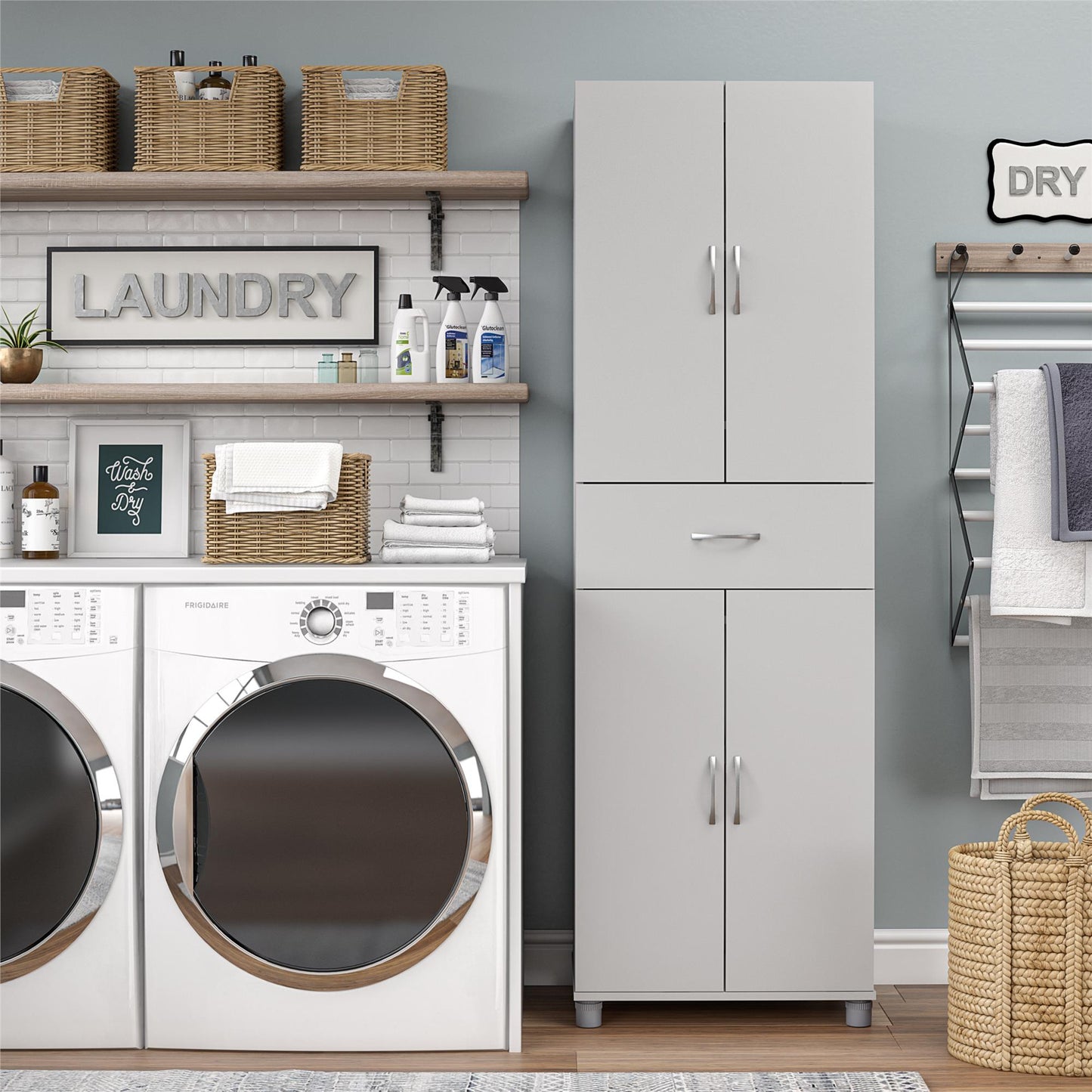 Basin 23.5 Inch Closed Storage Cabinet - Dove Gray