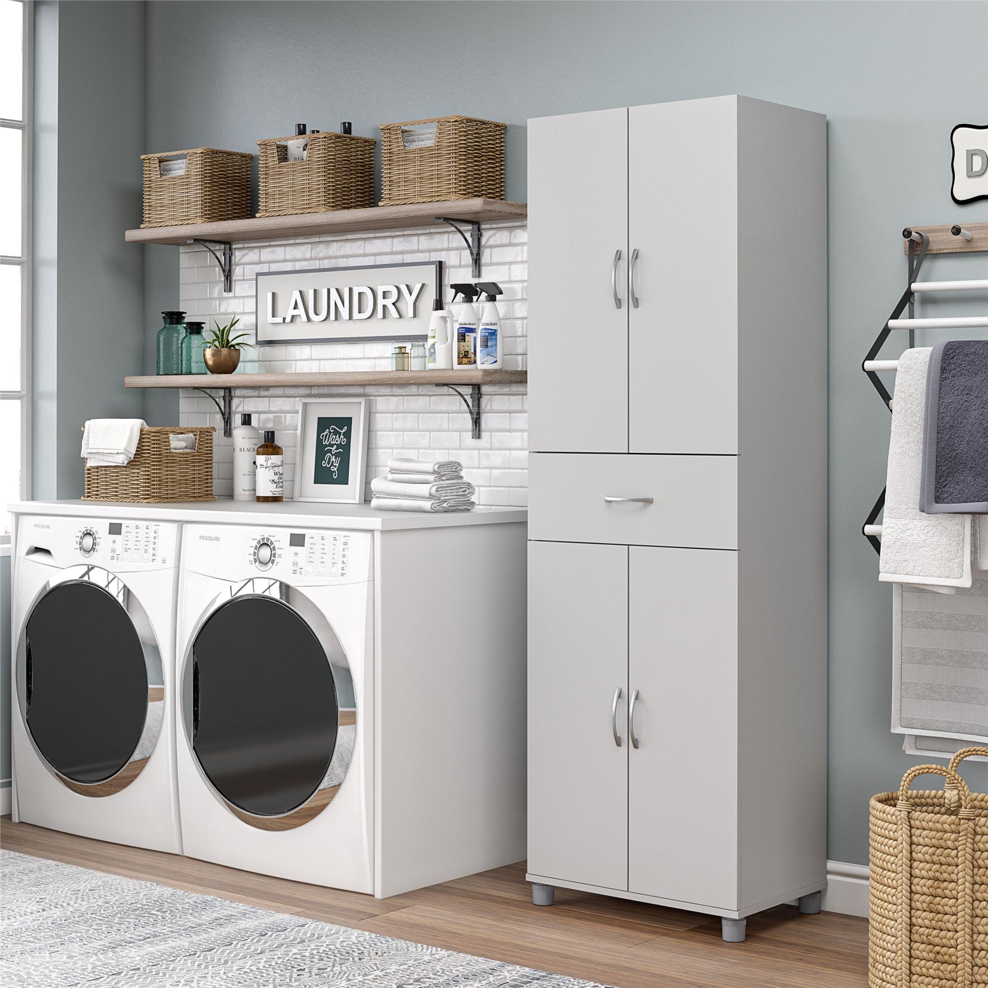 Basin 23.5 Inch Closed Storage Cabinet - Dove Gray