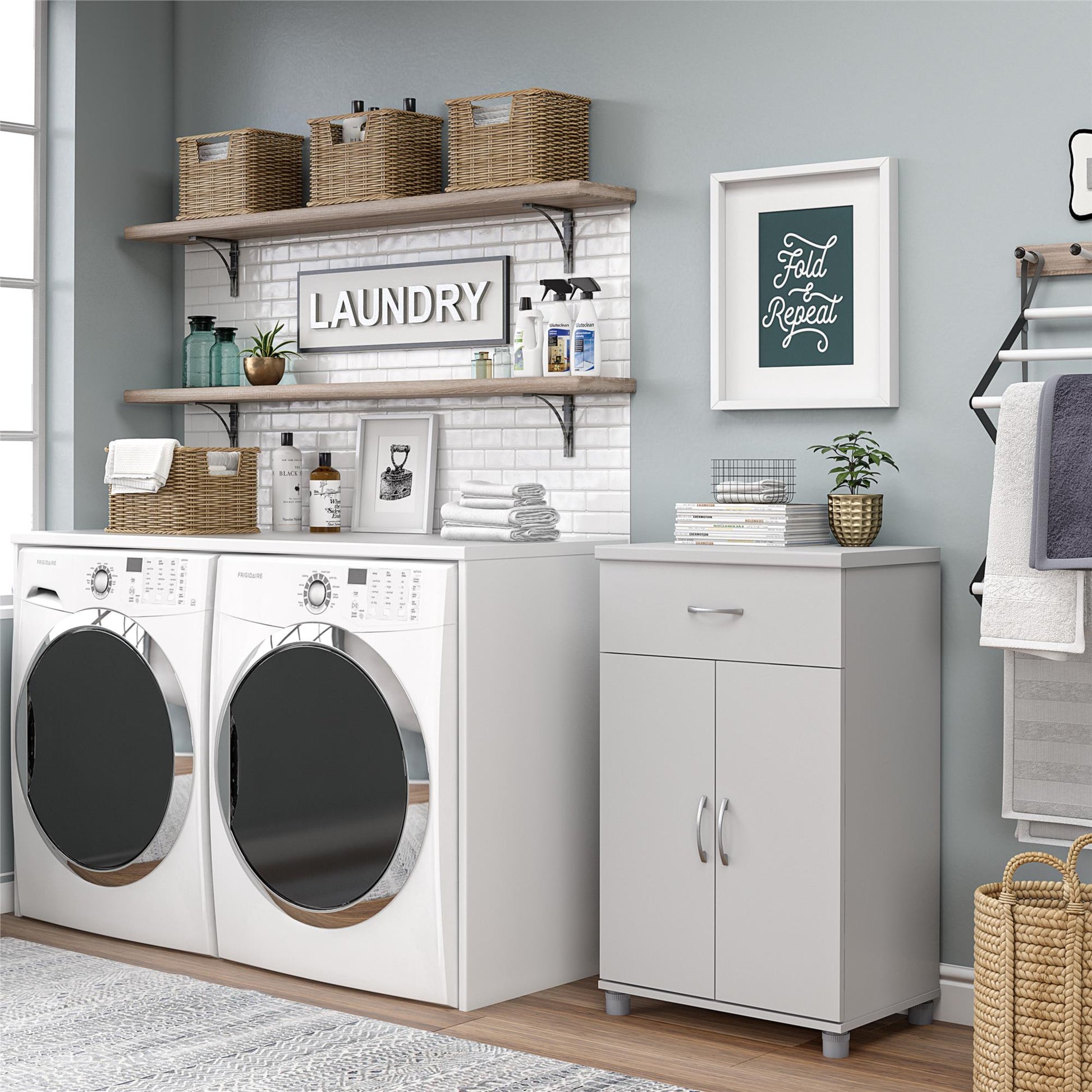 Basin 24 Inch 2 Door Base Storage Cabinet - Dove Gray