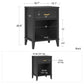 Monarch Hill Hawken Nightstand with Gold Feather Drawer Pull - Black