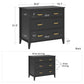 Monarch Hill Hawken 3 Drawer Dresser with Gold Feather Drawer Pull - Black