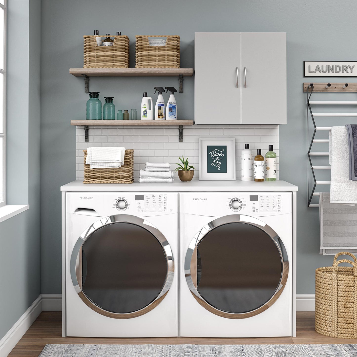 Basin 24 Inch 2 Door Wall Storage Cabinet  - Dove Gray