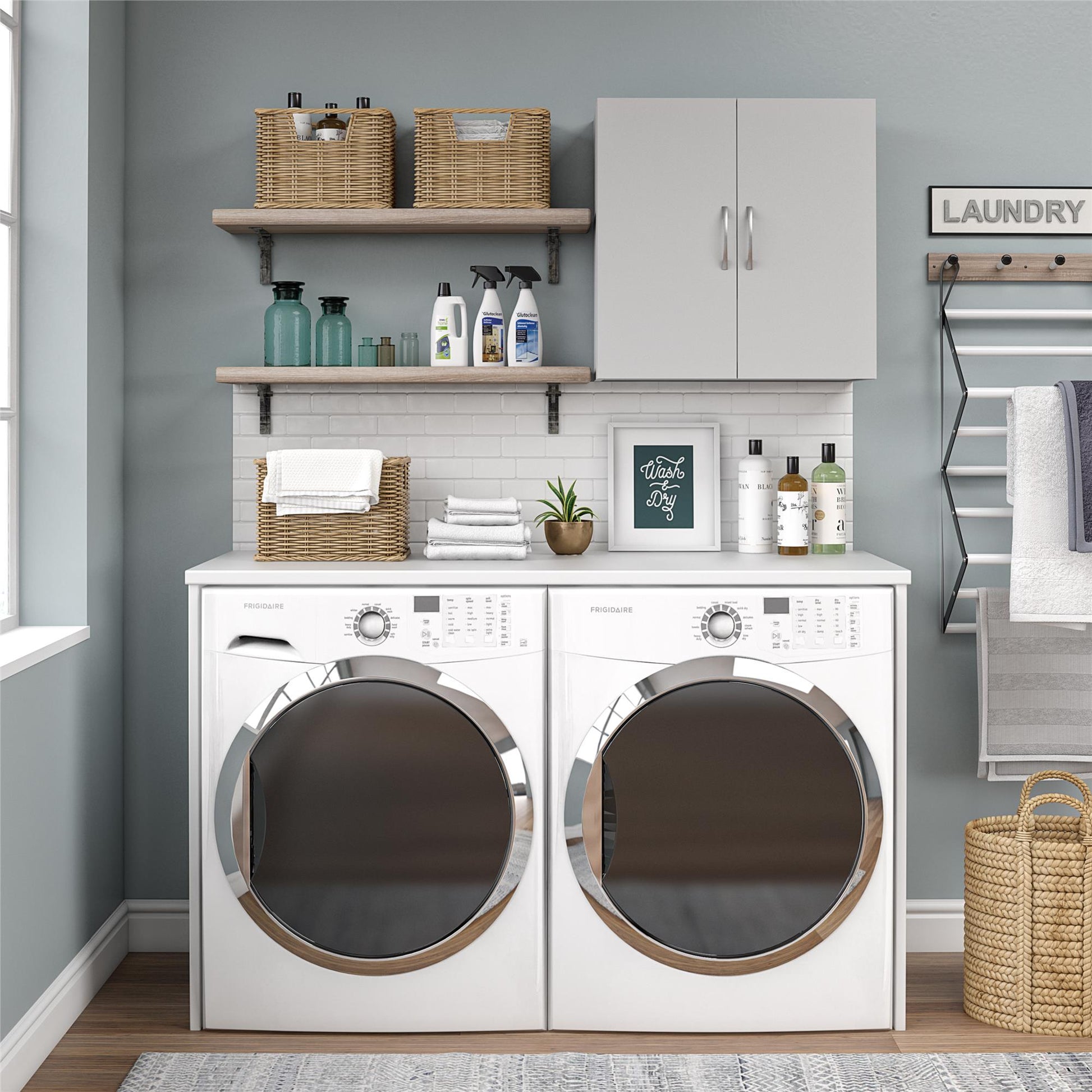 Basin 24 Inch 2 Door Wall Storage Cabinet  - Dove Gray
