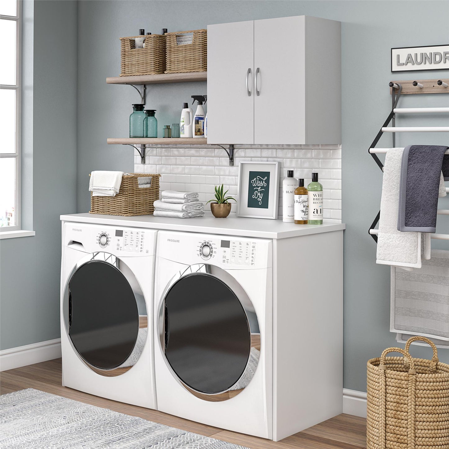 Basin 24 Inch 2 Door Wall Storage Cabinet  - Dove Gray