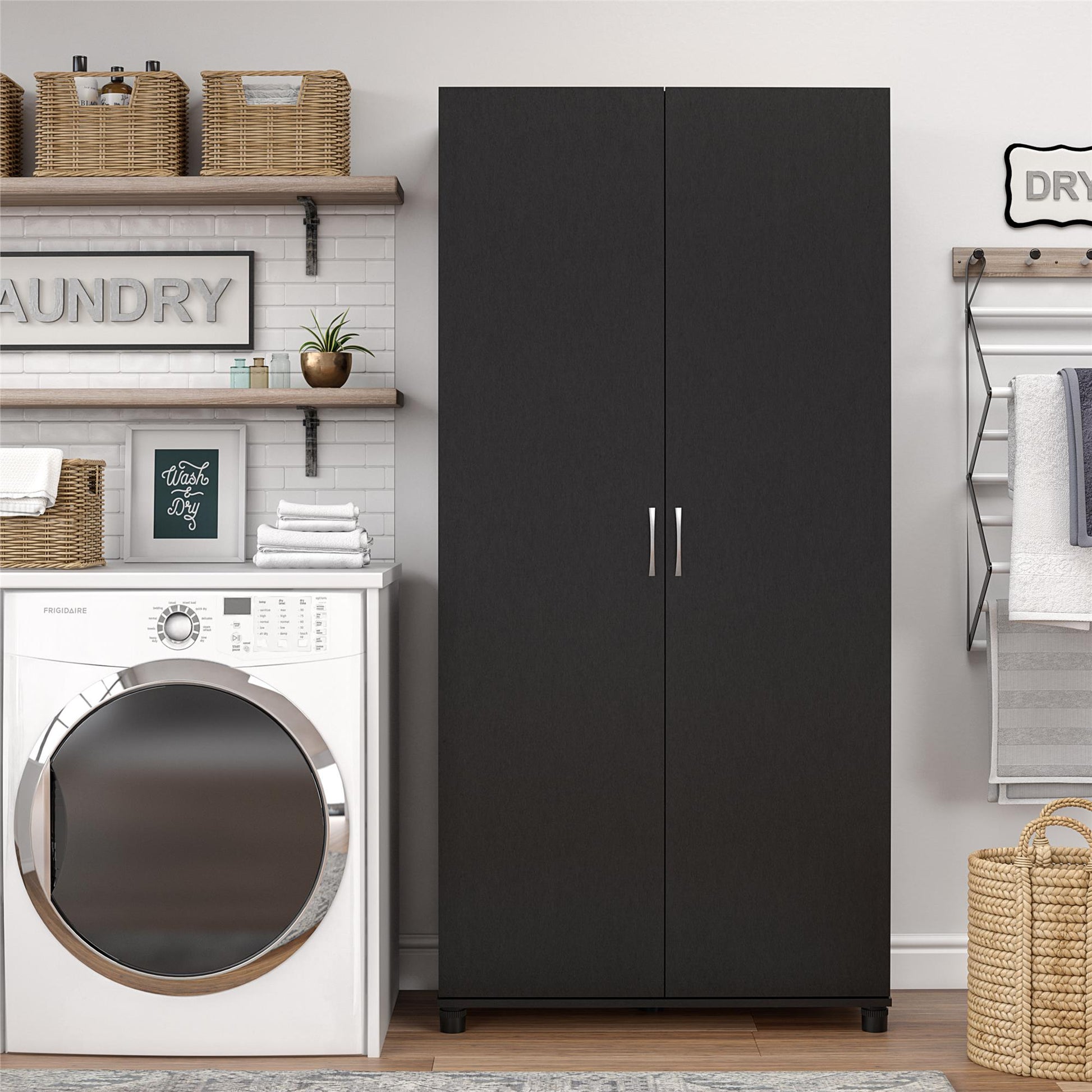 Basin 36 Inch 2 Door Utility Storage Cabinet  - White