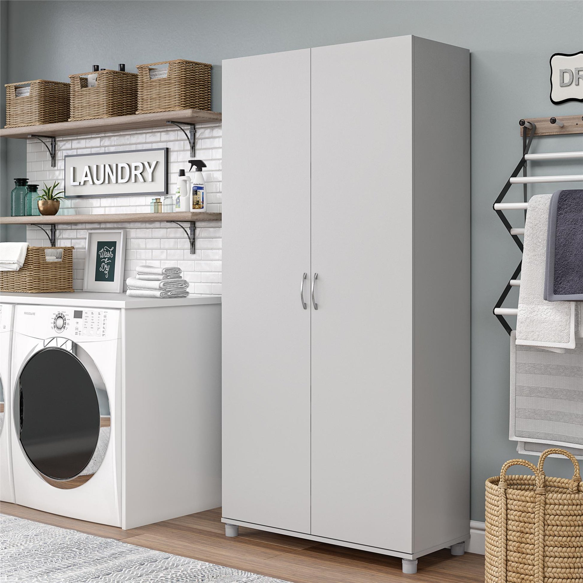 Basin 36 Inch 2 Door Utility Storage Cabinet  - Dove Gray