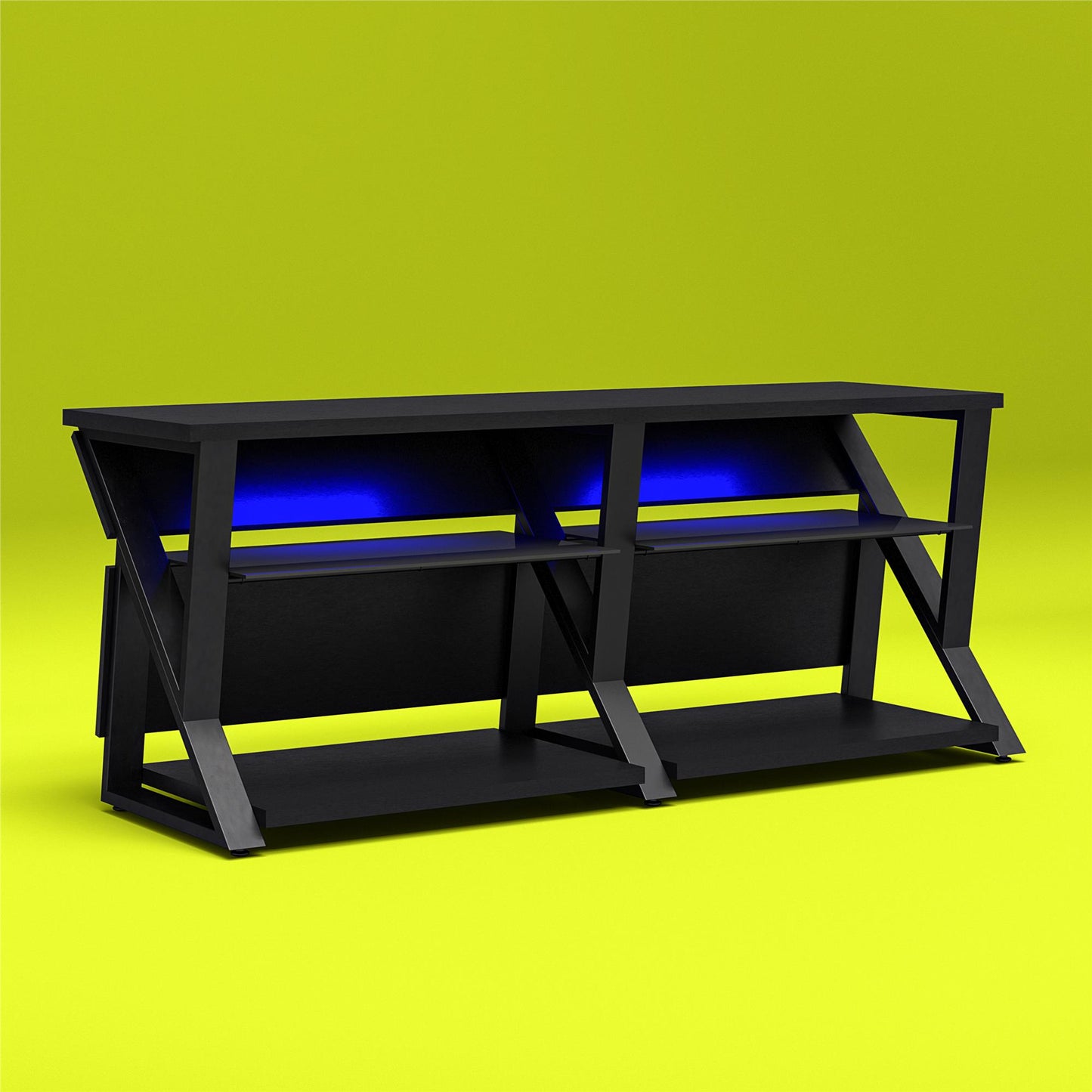 Genesis Gaming TV Stand for TVs up to 70 Inch with LED Lights - Black