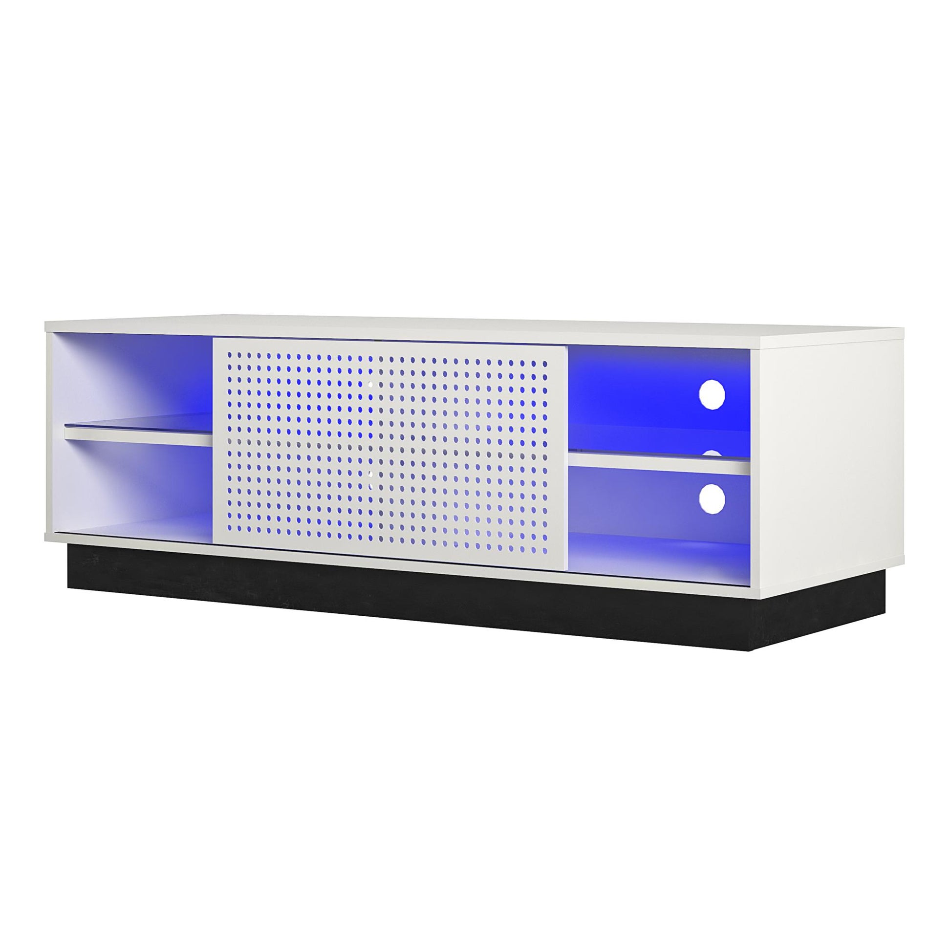 Glitch Gaming TV Stand for TVs up to 60 Inch with LED Lights - White