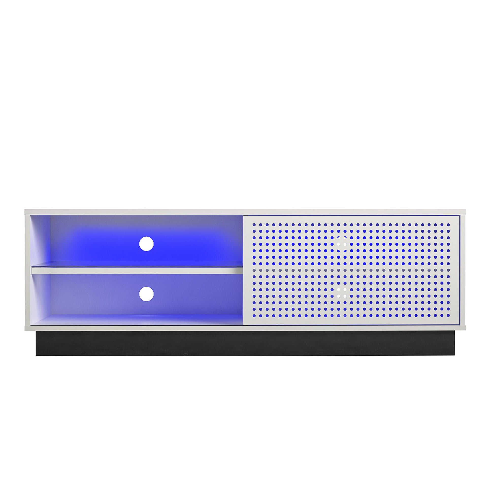 Glitch Gaming TV Stand for TVs up to 60 Inch with LED Lights - White