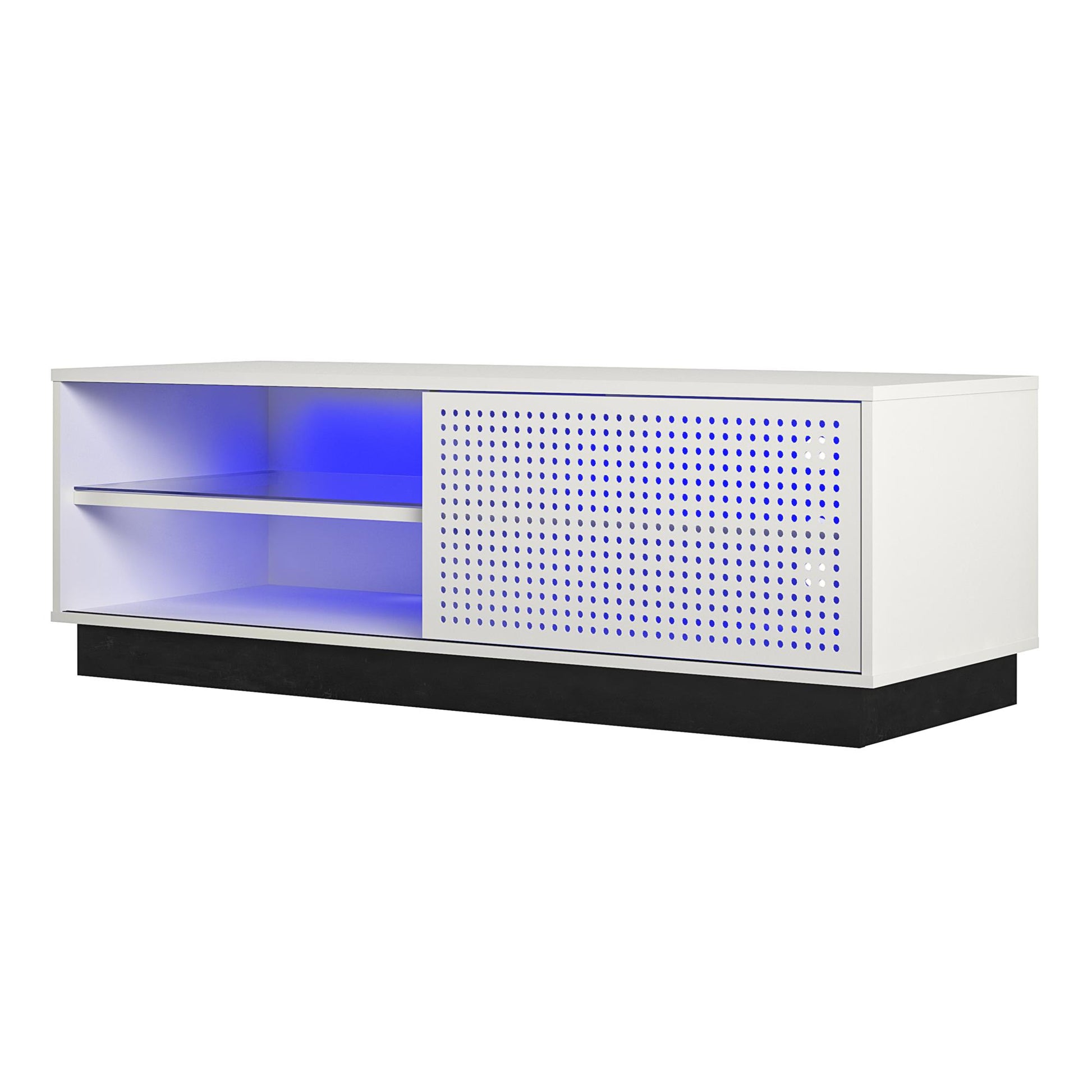 Glitch Gaming TV Stand for TVs up to 60 Inch with LED Lights - White