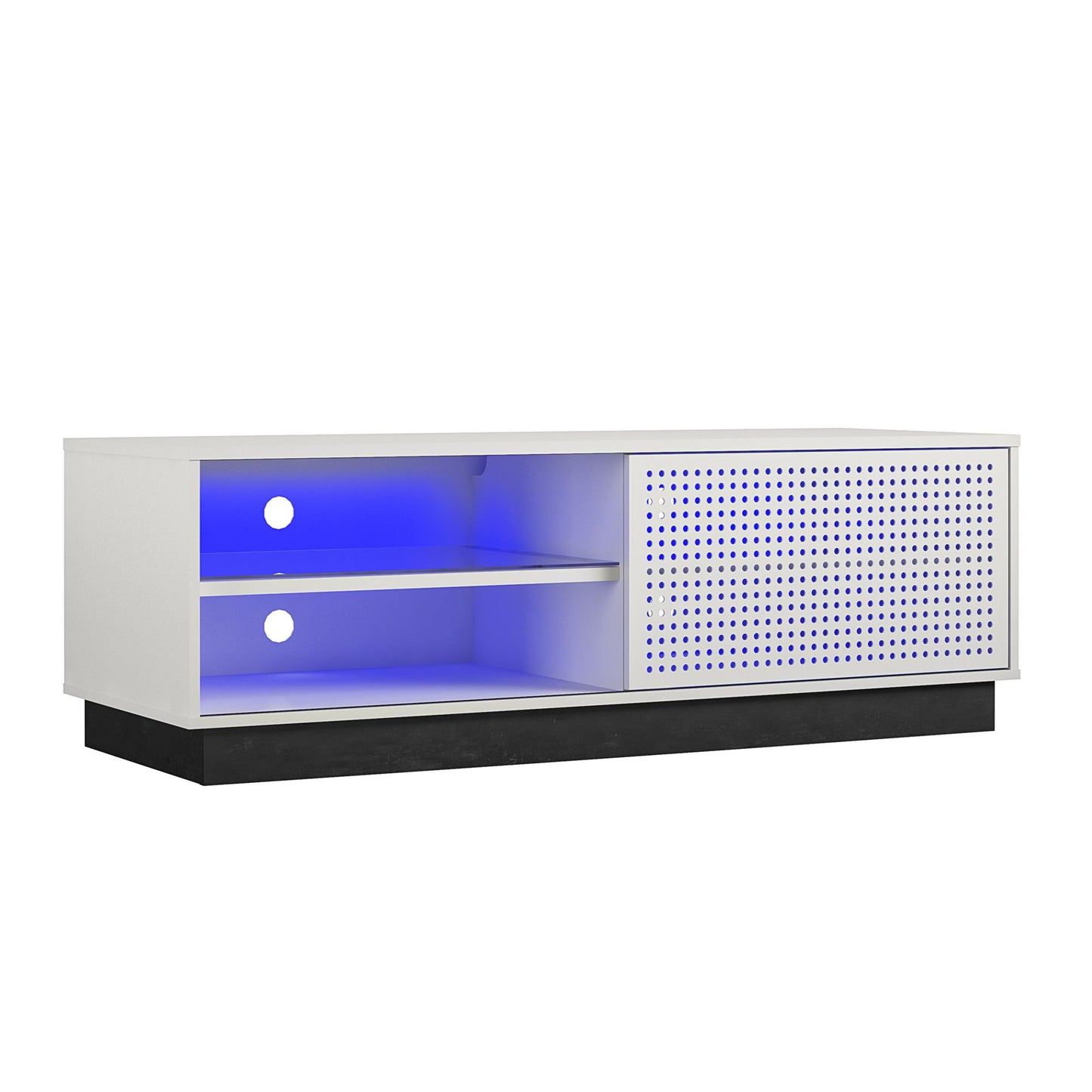 Glitch Gaming TV Stand for TVs up to 60 Inch with LED Lights - White