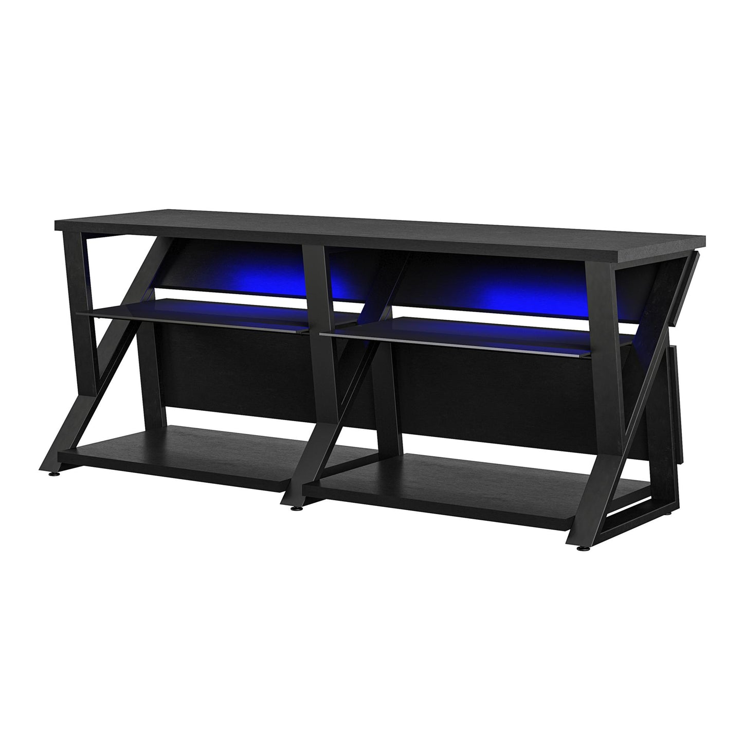 Genesis Gaming TV Stand for TVs up to 70 Inch with LED Lights - Black