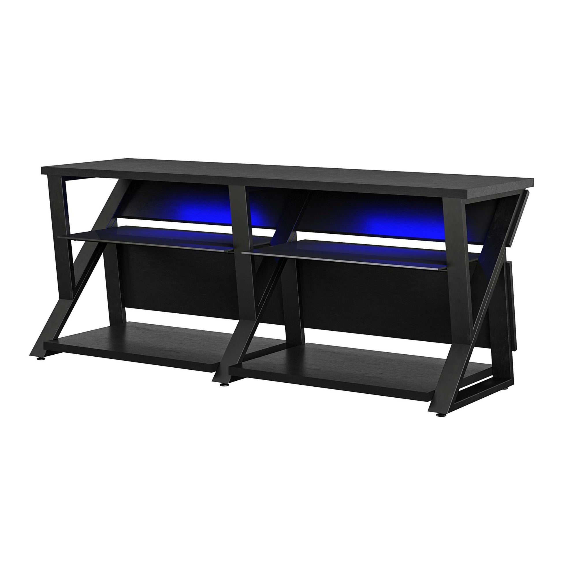 Genesis Gaming TV Stand for TVs up to 70 Inch with LED Lights - Black