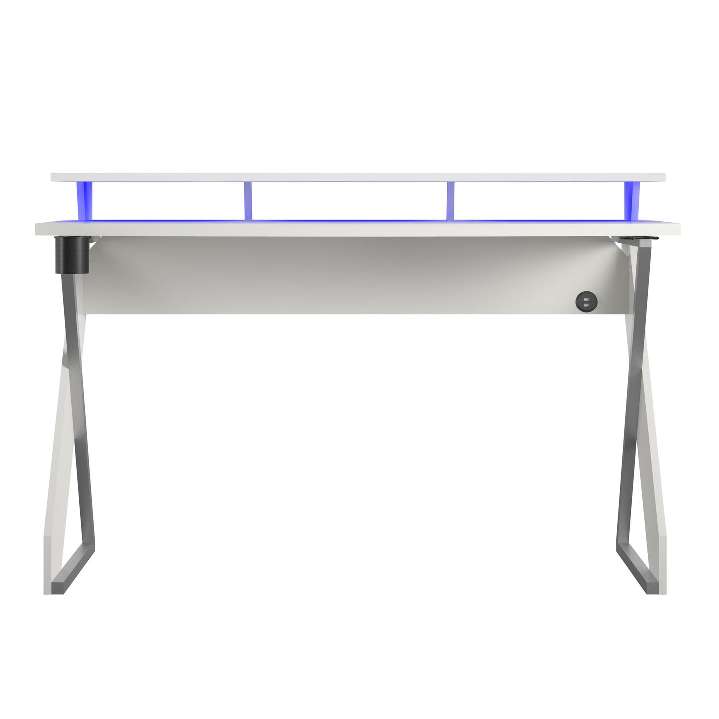 Xtreme Gaming Desk with Riser and LED Lights - White