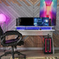 Xtreme Gaming Desk with Riser and LED Lights - White