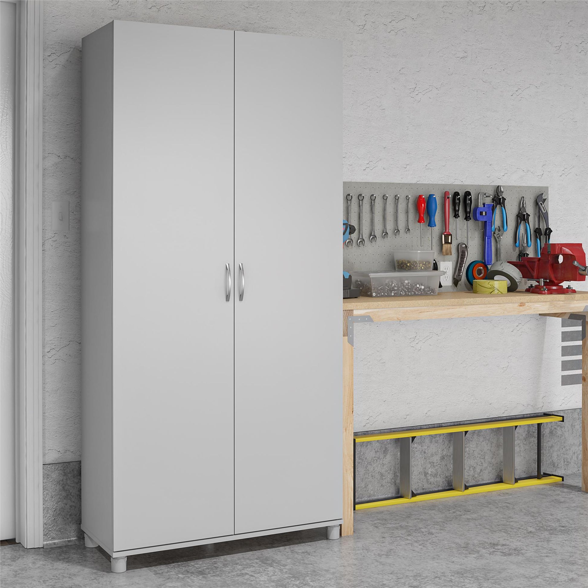 Basin 36 Inch 2 Door Utility Storage Cabinet  - Dove Gray