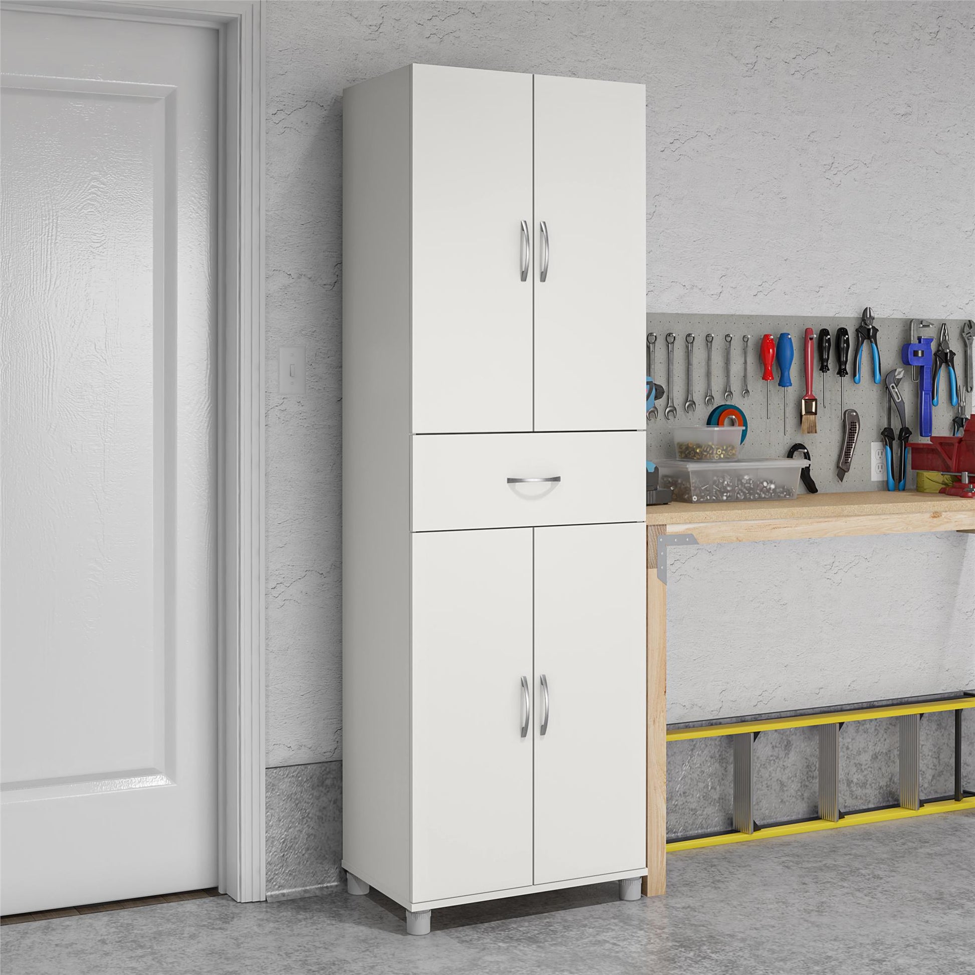 Basin 23.5 Inch Closed Storage Cabinet - White
