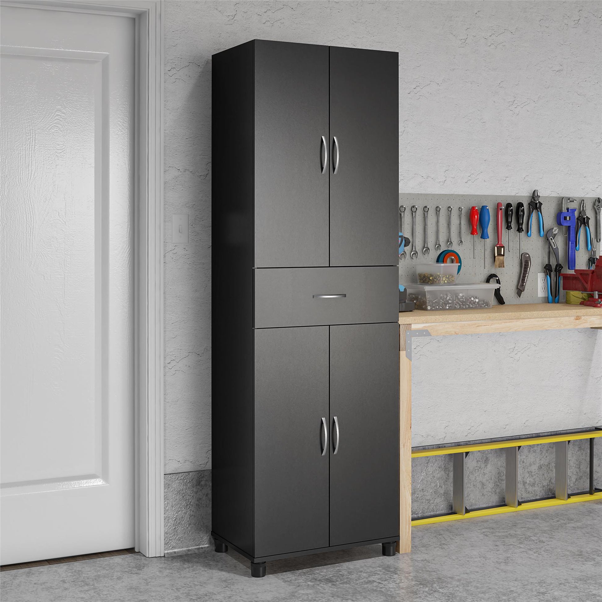 Basin 23.5 Inch Closed Storage Cabinet - Black