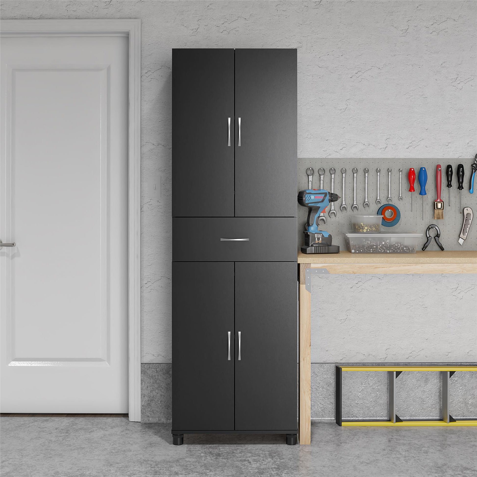 Basin 23.5 Inch Closed Storage Cabinet - Black