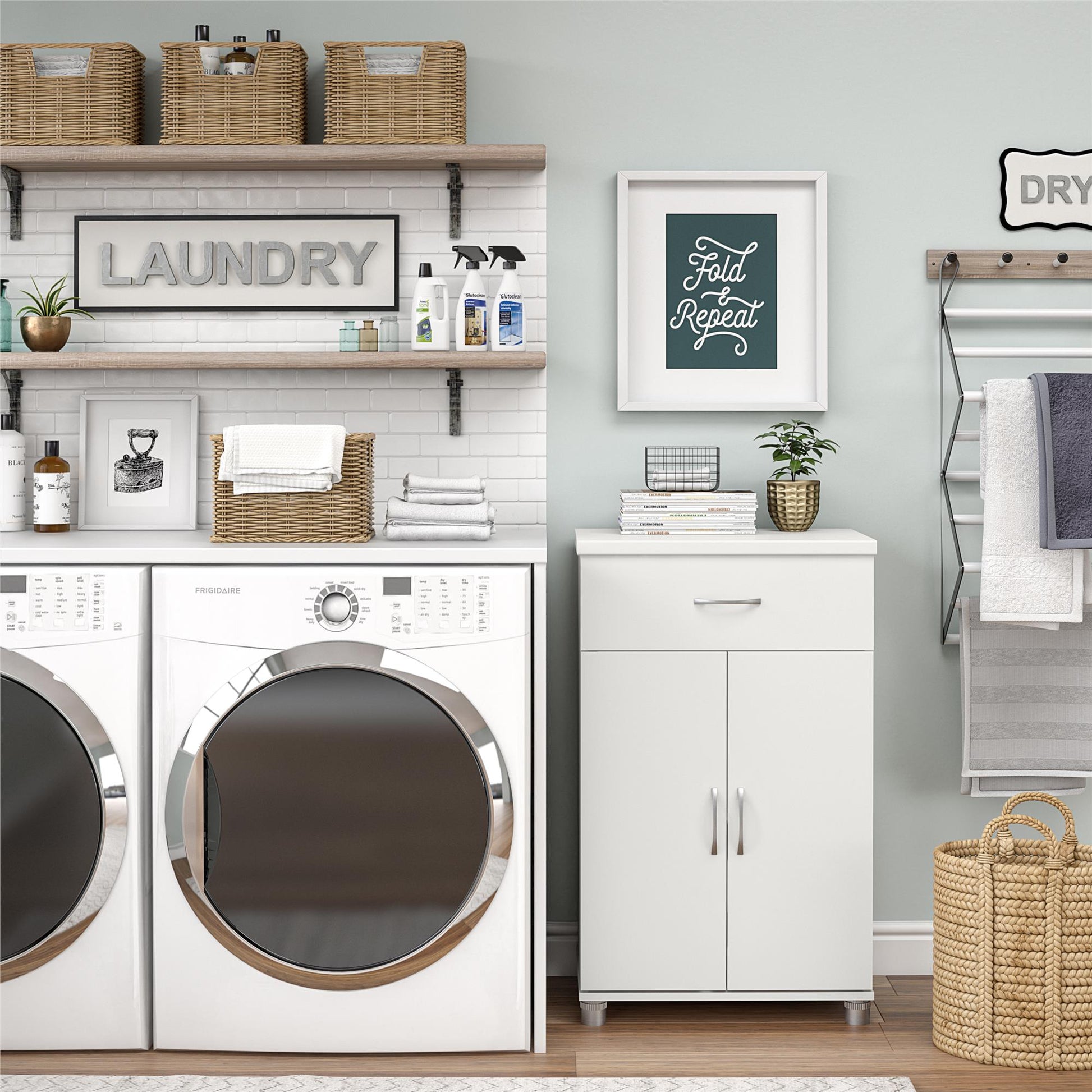 Basin 24 Inch 2 Door Base Storage Cabinet - White