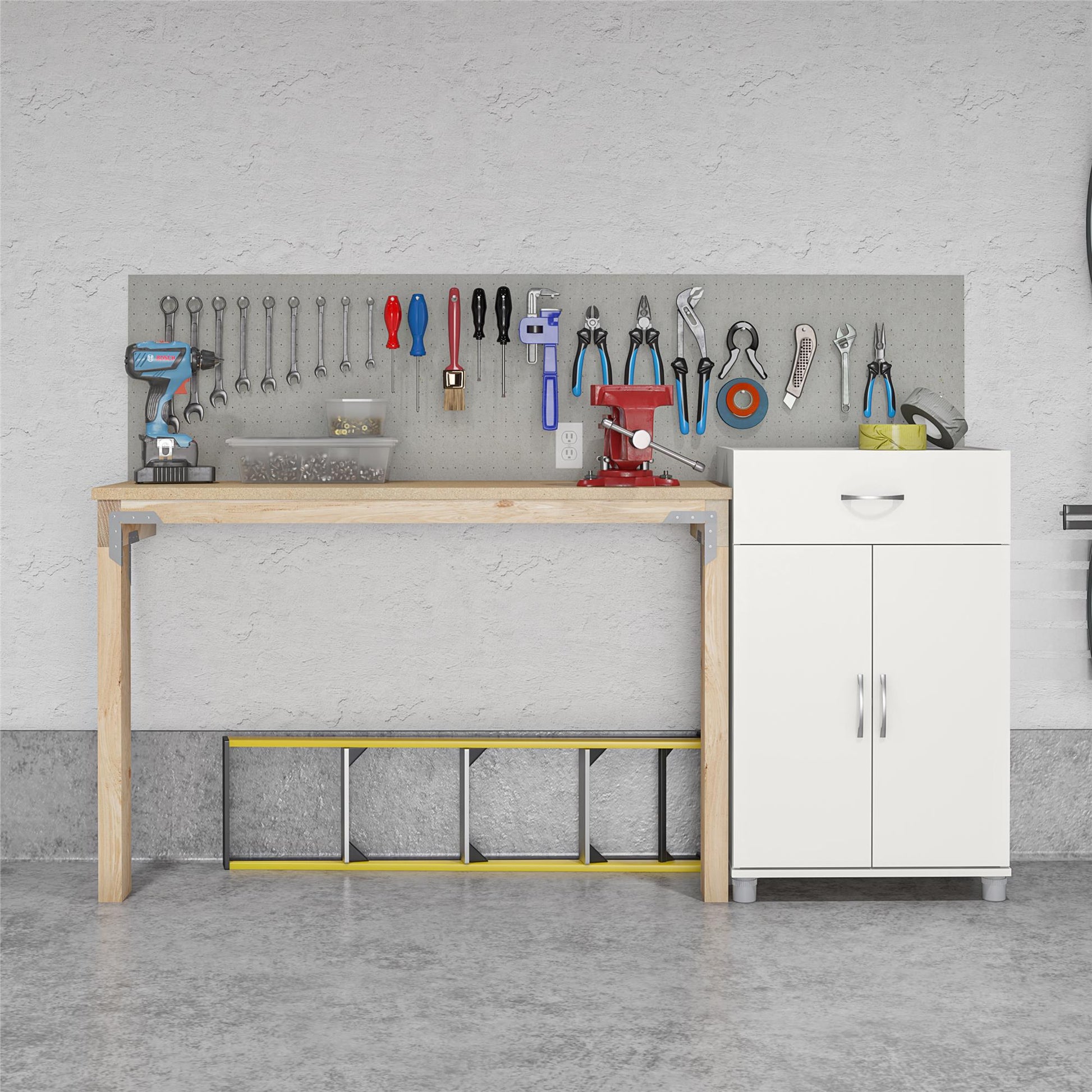 Basin 24 Inch 2 Door Base Storage Cabinet - White