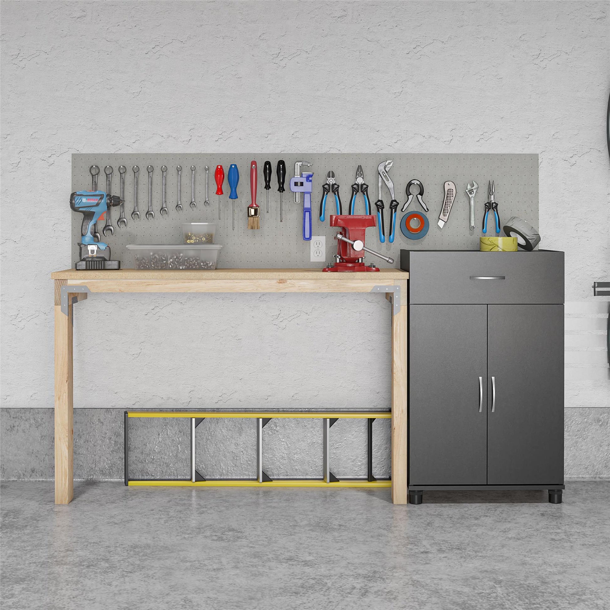 Basin 24 Inch 2 Door Base Storage Cabinet - Black