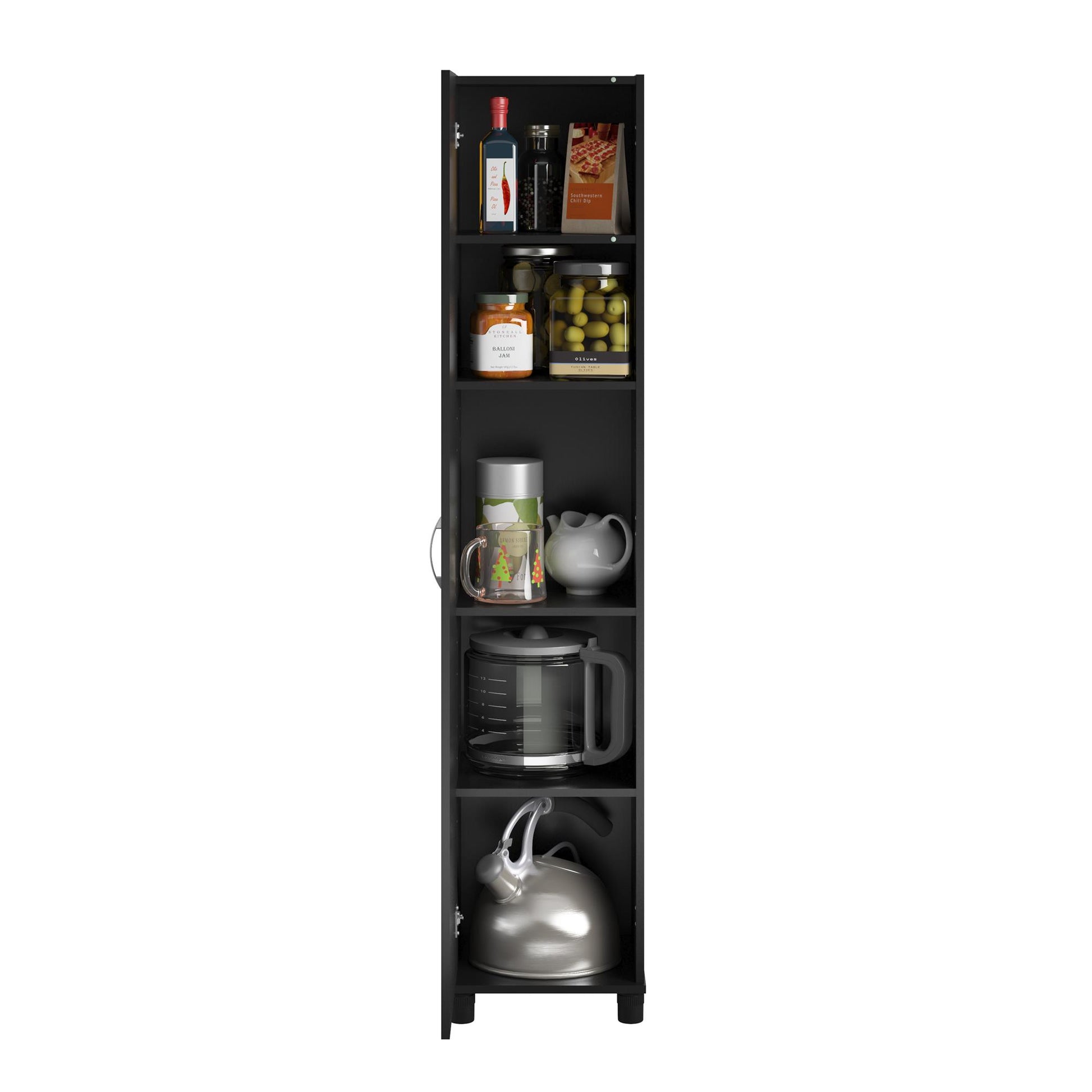 Basin 16 Inch Closed Door Utility Storage Cabinet  - Black