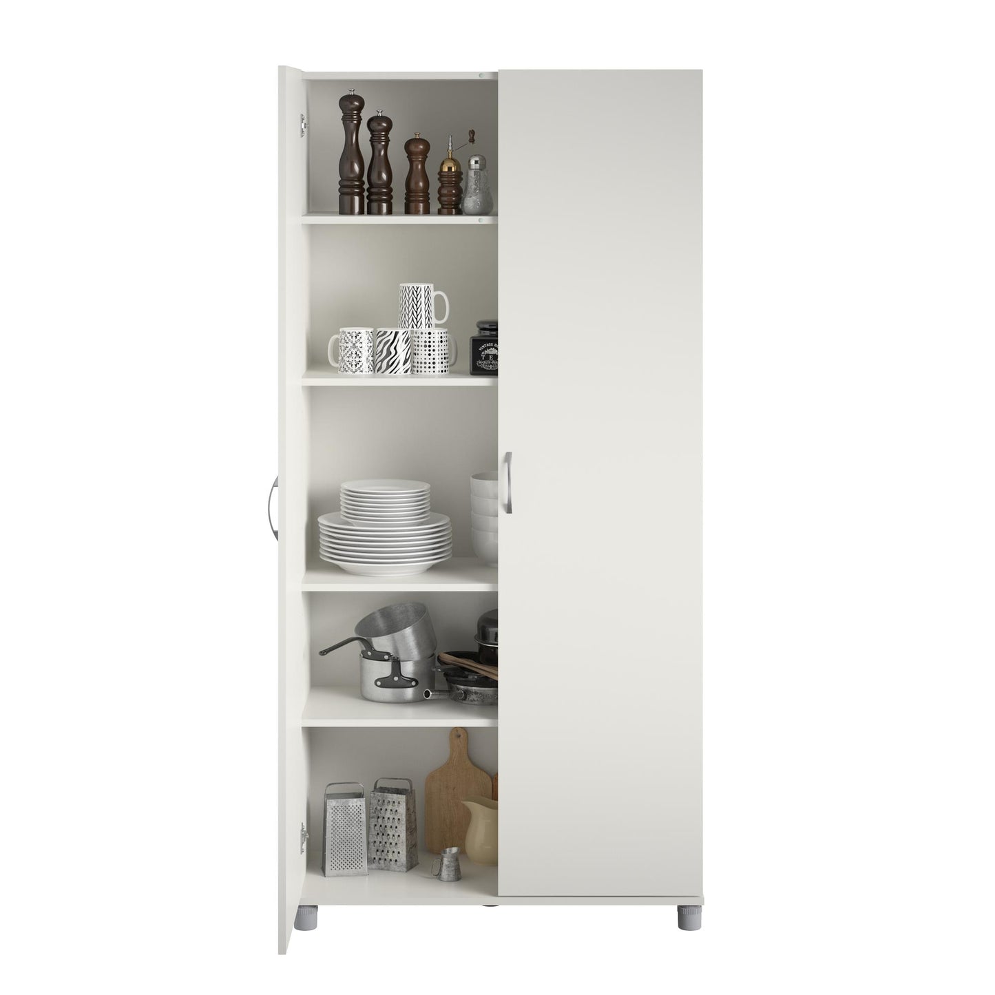 Basin 36 Inch 2 Door Utility Storage Cabinet  - White
