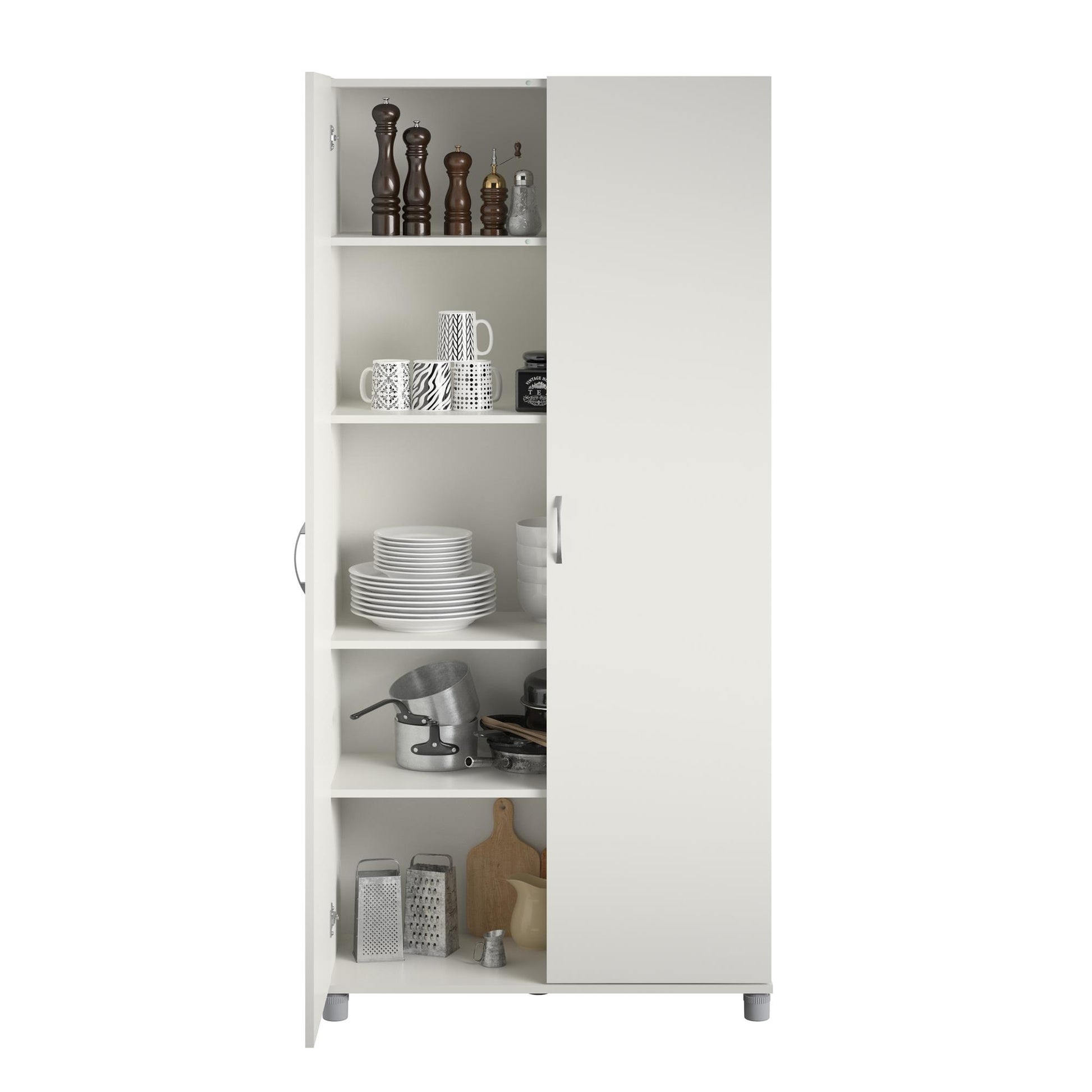 Basin 36 Inch 2 Door Utility Storage Cabinet  - White