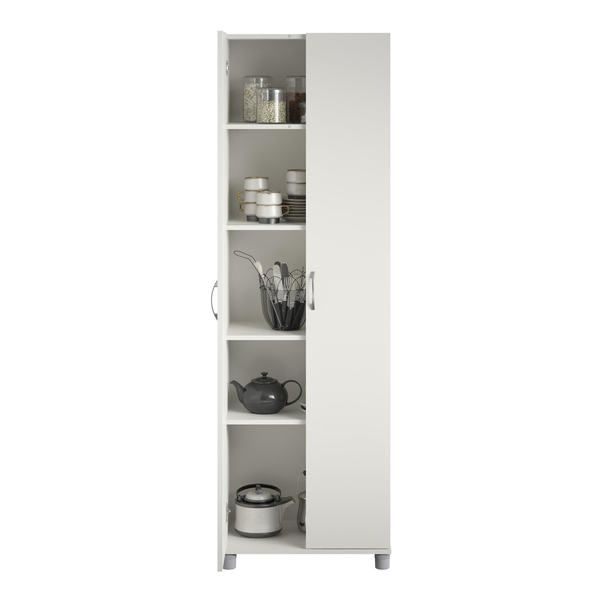 Basin 24 Inch 2 Door Utility Storage Cabinet - White