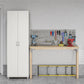 Basin 24 Inch 2 Door Utility Storage Cabinet - White