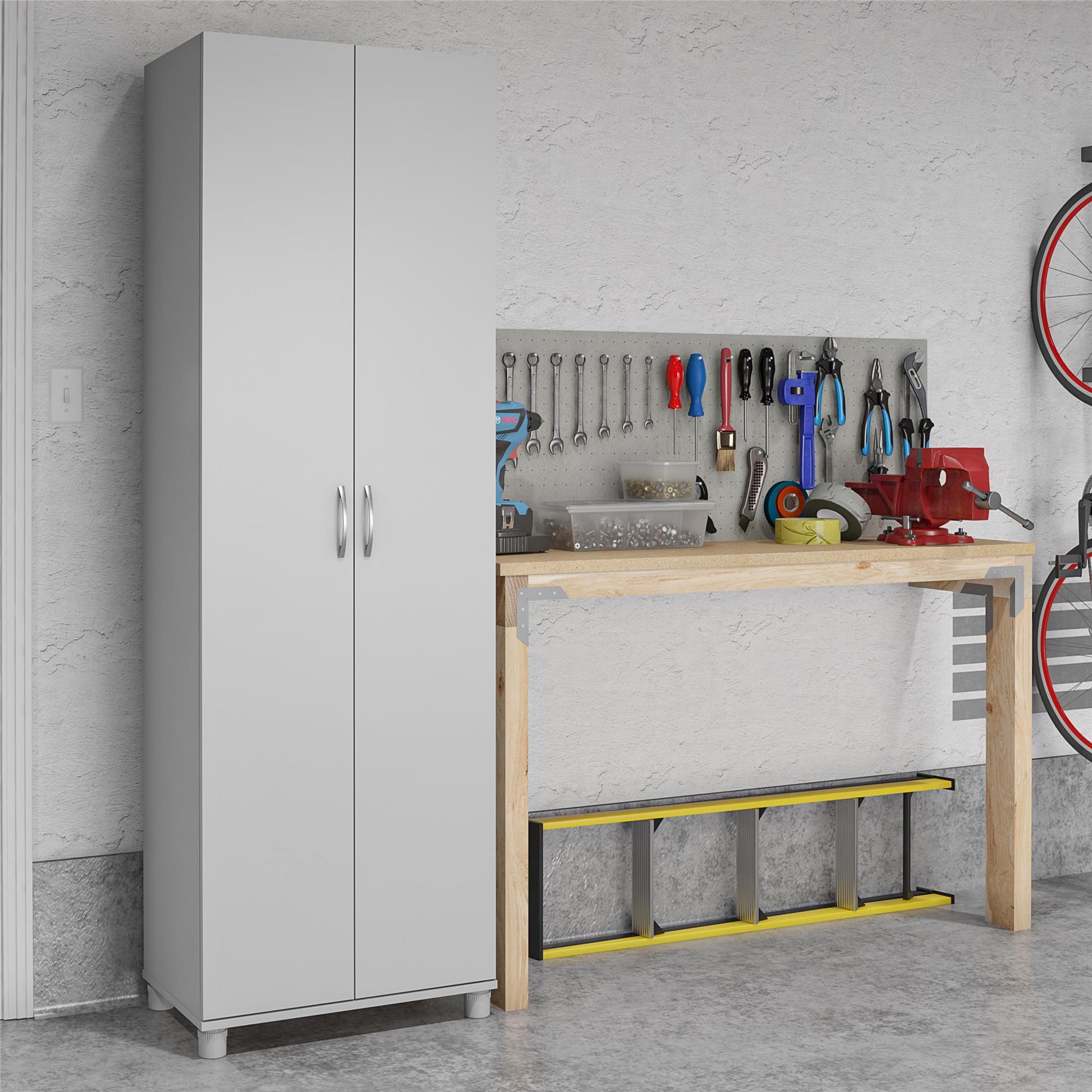 Basin 24 Inch 2 Door Utility Storage Cabinet - Dove Gray