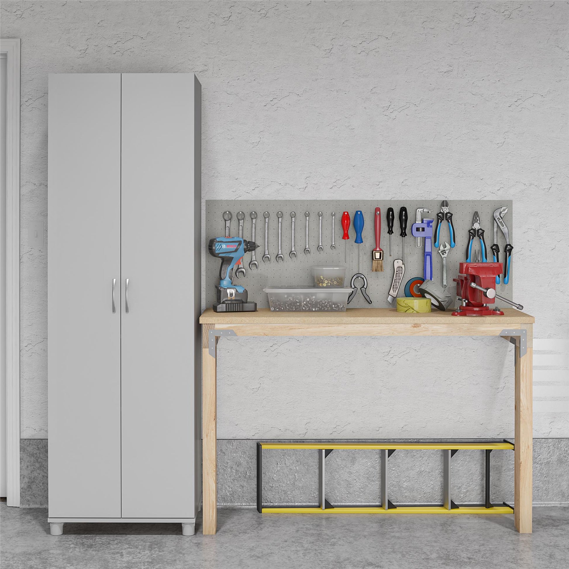 Basin 24 Inch 2 Door Utility Storage Cabinet - Dove Gray