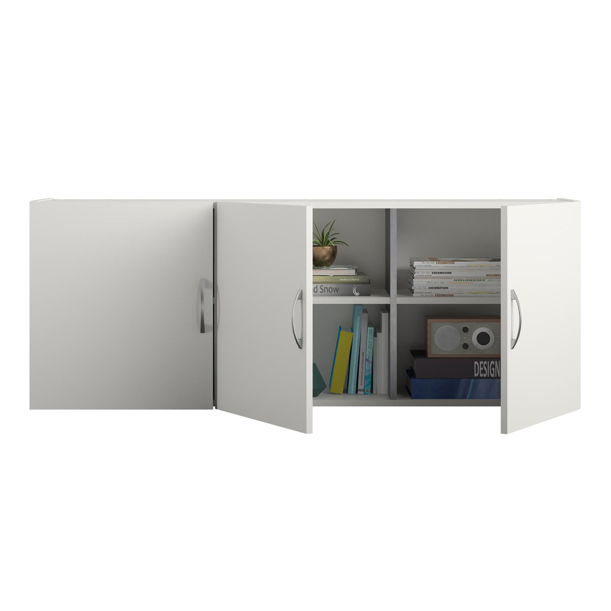 Basin 54 Inch 3 Door Wall Storage Cabinet - White