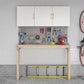 Basin 54 Inch 3 Door Wall Storage Cabinet - White