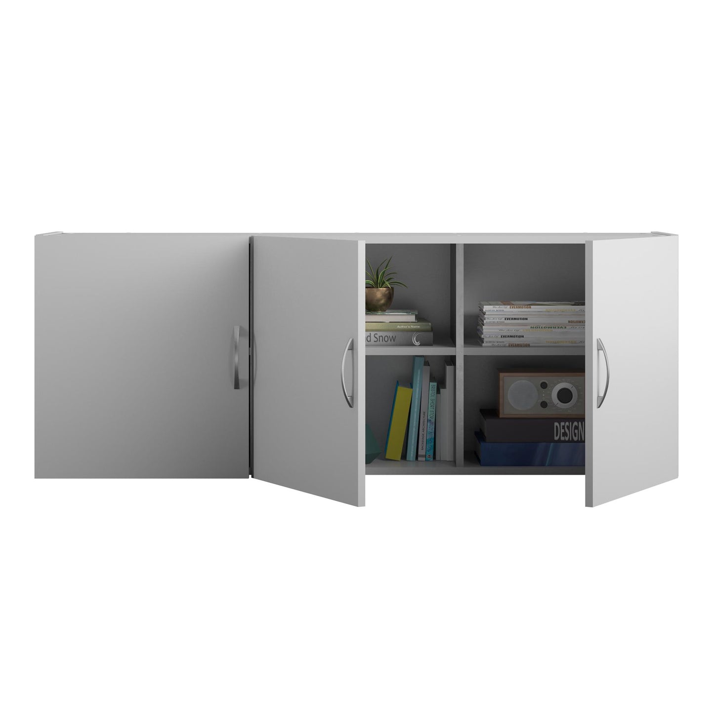 Basin 54 Inch 3 Door Wall Storage Cabinet  - Dove Gray