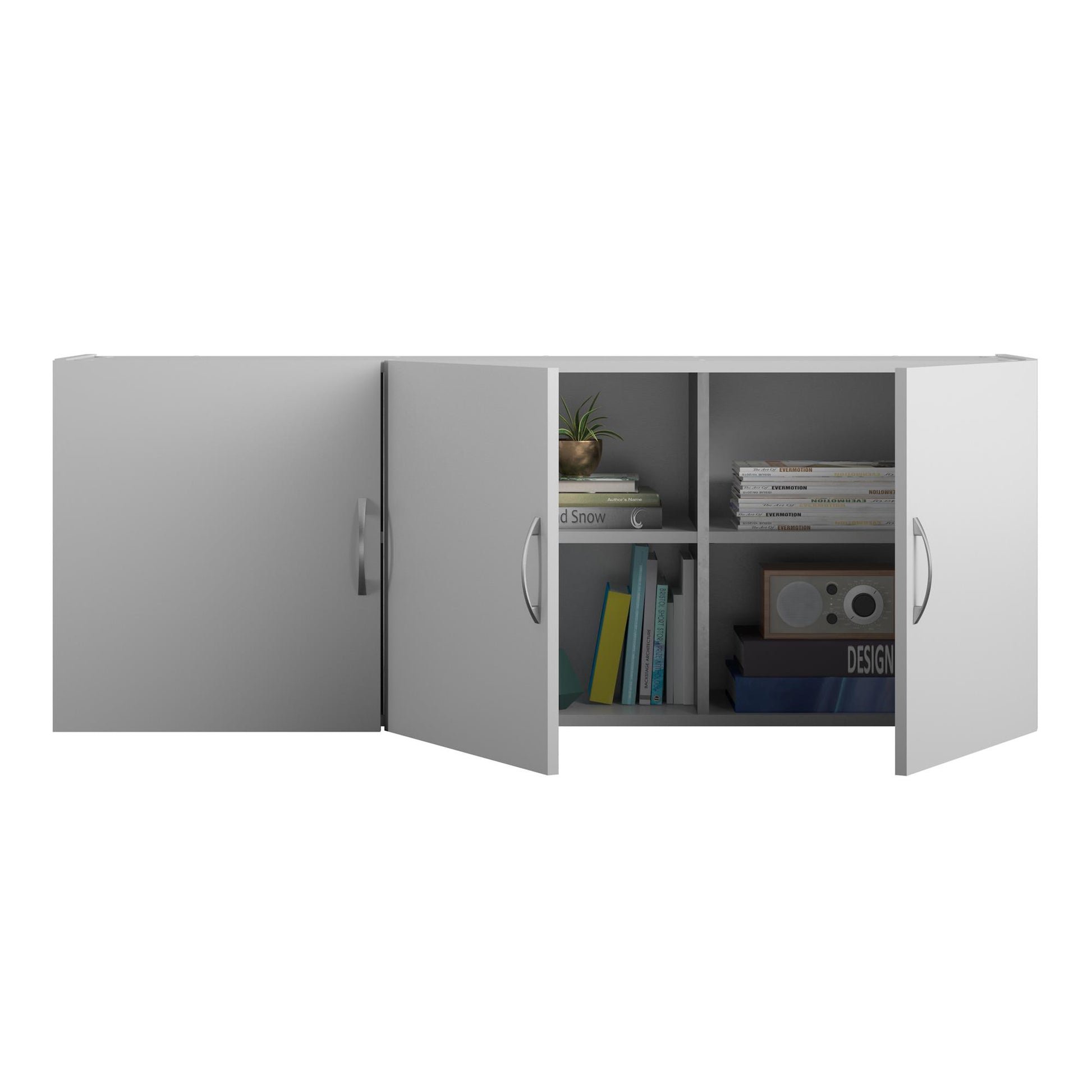 Basin 54 Inch 3 Door Wall Storage Cabinet  - Dove Gray
