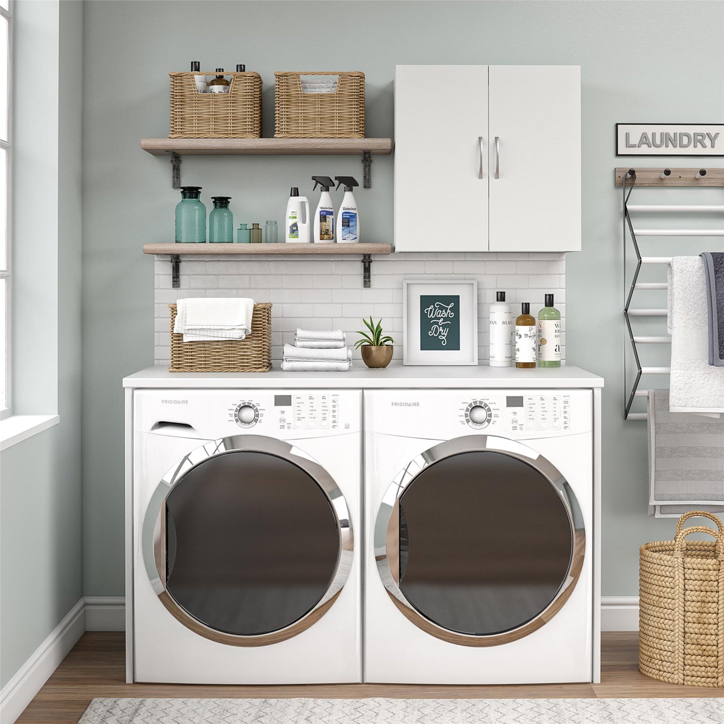 Basin 24 Inch 2 Door Wall Storage Cabinet  - White