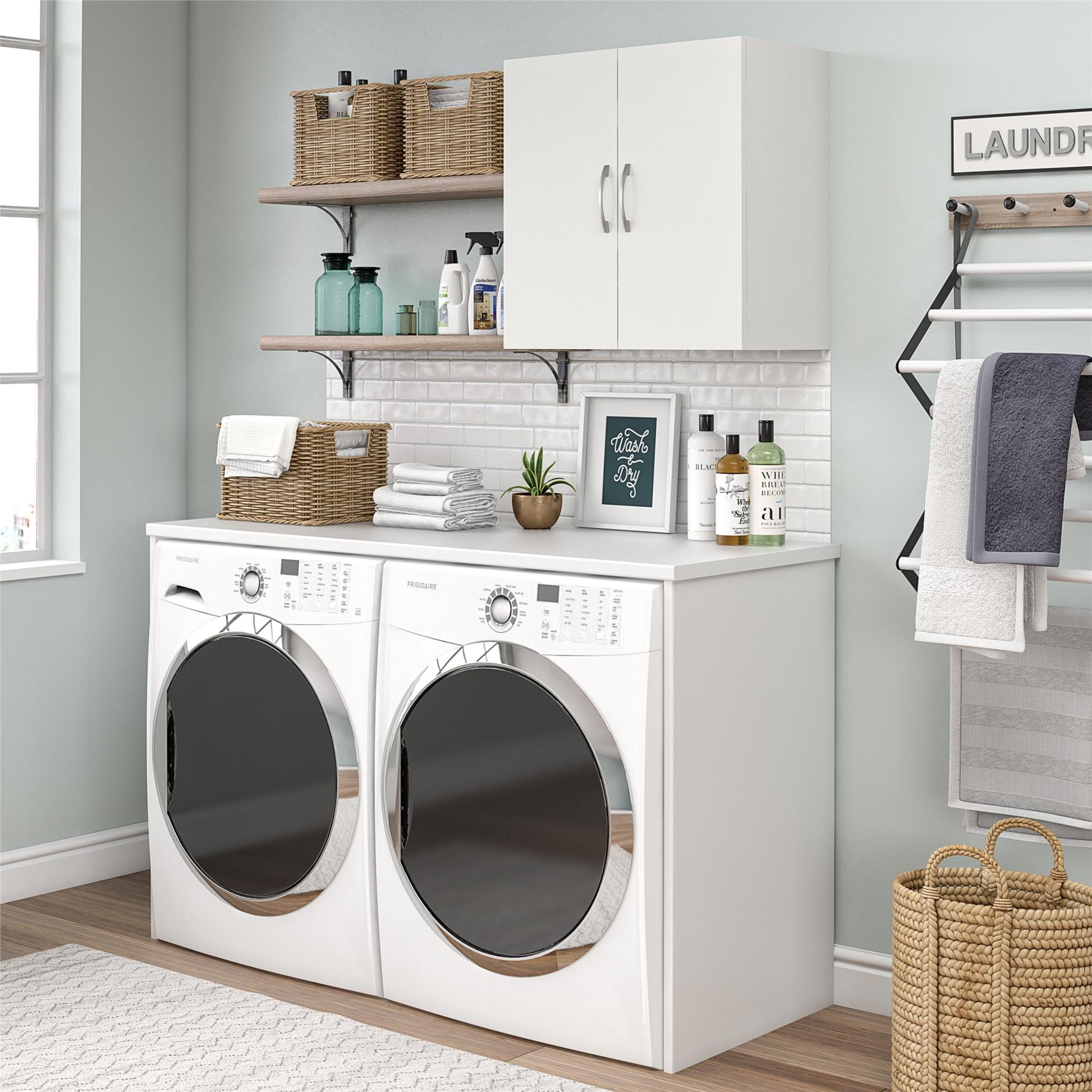 Basin 24 Inch 2 Door Wall Storage Cabinet  - White