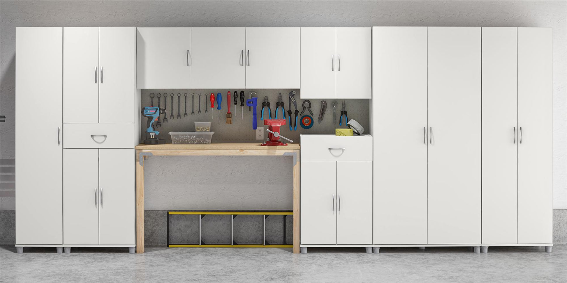 Basin 24 Inch 2 Door Wall Storage Cabinet  - White