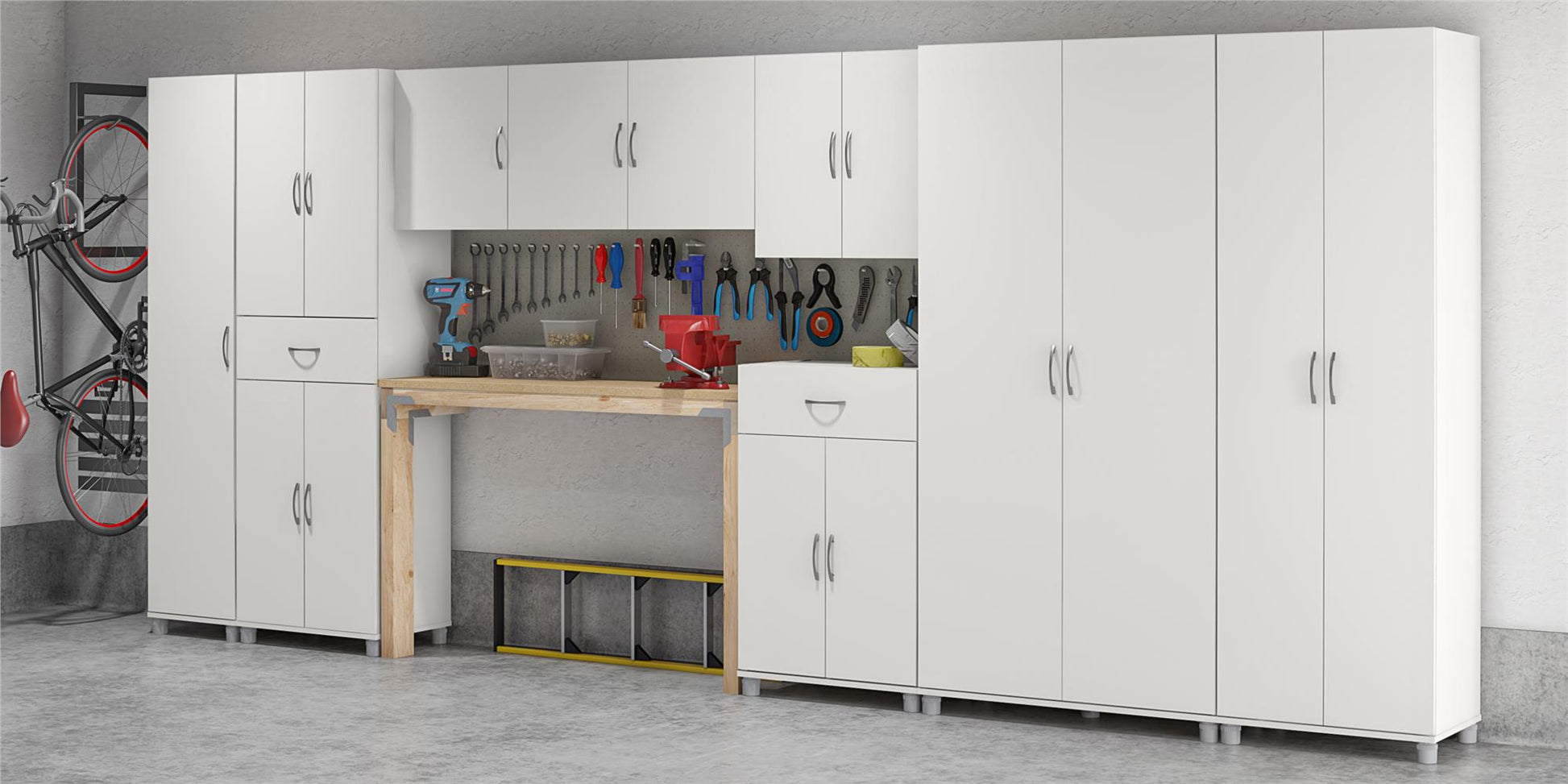 Basin 24 Inch 2 Door Wall Storage Cabinet  - White
