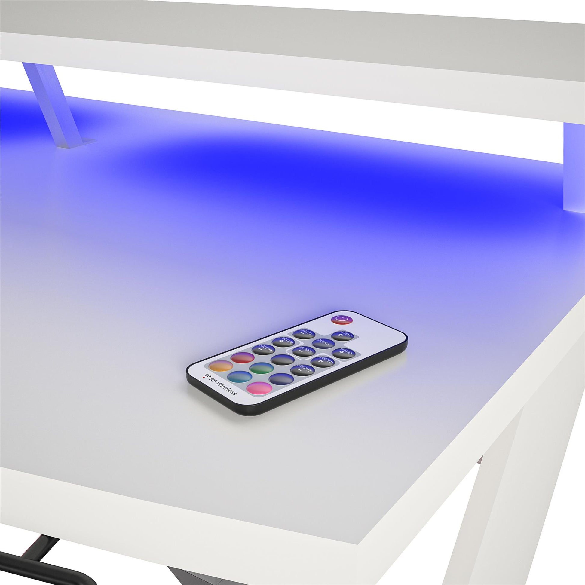 Xtreme Gaming Desk with Riser and LED Lights - White