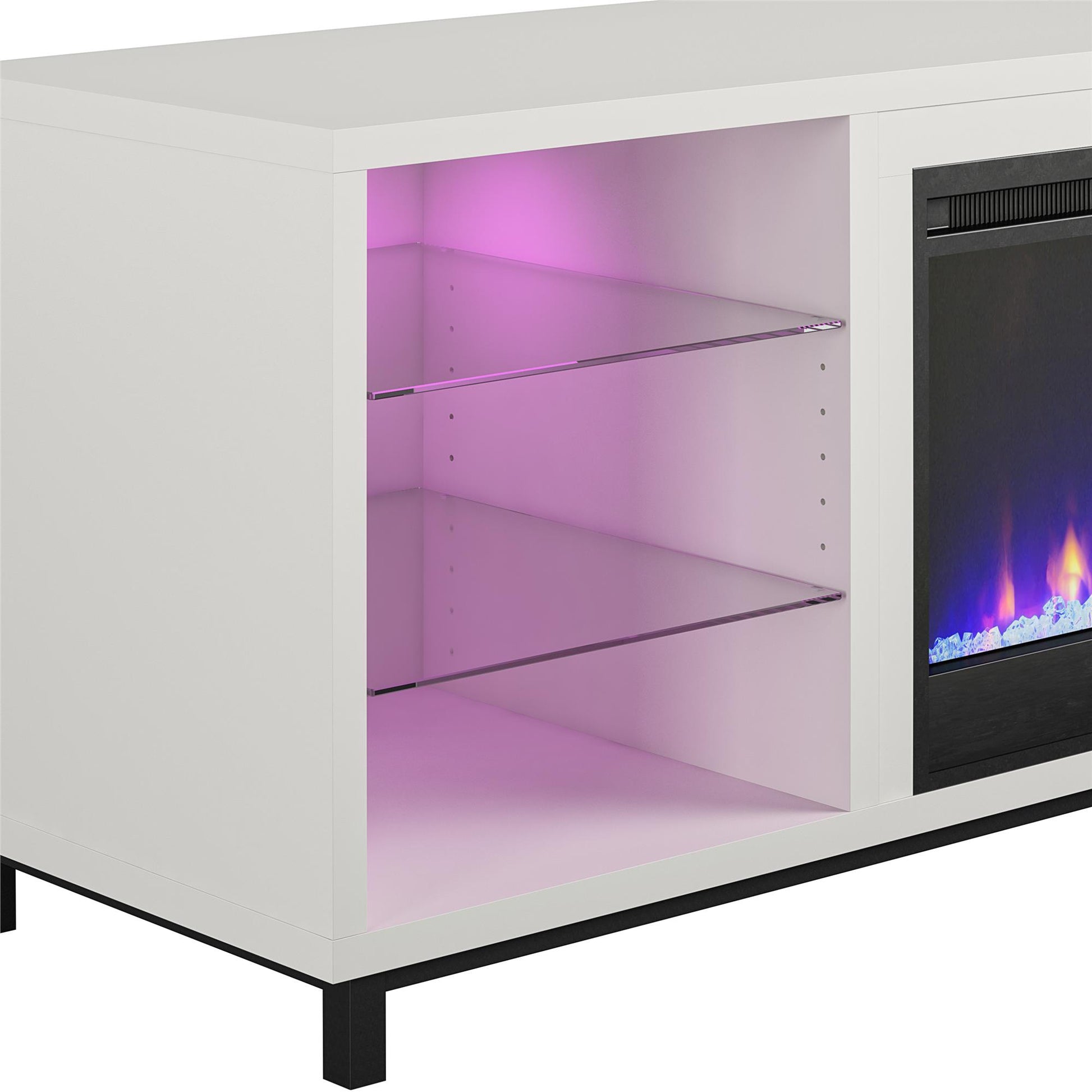 Cosmoliving by Cosmopolitan Westchester Fireplace TV Stand for TVs up to 65", White - White
